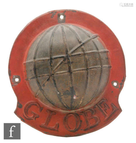 A Globe tinned iron fire mark retaining most original paint (W38E), height 19.5cm