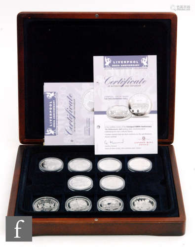 Elizabeth II - Twenty silver proof coins to commemorate the Liverpool 800th Anniversary, missing two with certificates (20)