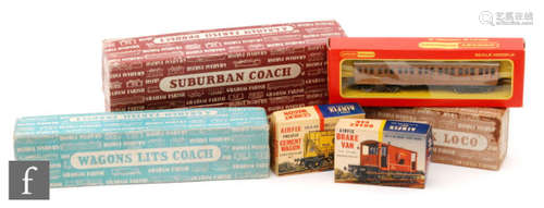 A collection of OO gauge coaches, to include two Graham Farish BR coaches (First & Third, Third Brake), a Graham Farish Dining Car and four Hornby GWR and LNER coaches, together with four items of rolling stock, some kit built, and three empty boxes.