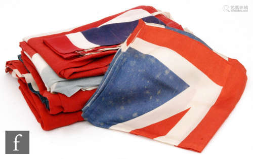 Assorted various Union Jack flags.