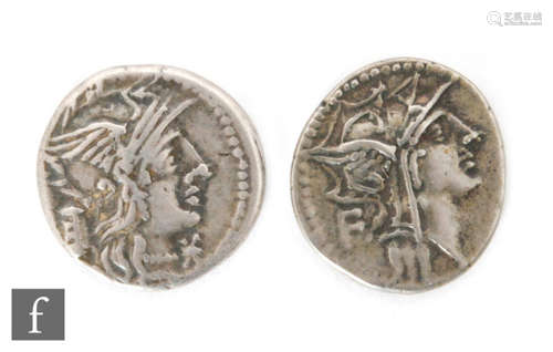 Roman Republic - D Junius L.F 91 BC denarius and another Marcia M Marcius 134 BC (2)