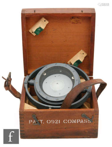 A 20th Century Telltale overhead ships compass, patt. T0921 E/R/51 No. 6312.H in fitted mahogany case.