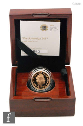 Elizabeth II -  A 2017 proof sovereign, cased