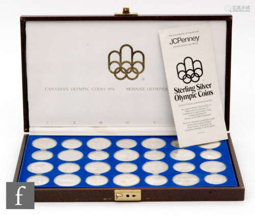 Canada - Twenty silver proof coins to commemorate the Canadian Olympics 1976, with booklet cased.