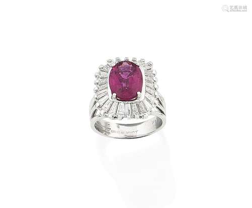 A tourmaline and diamond cluster ring