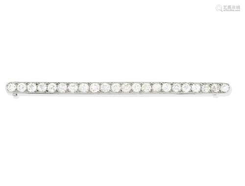 An early 20th century diamond bar brooch