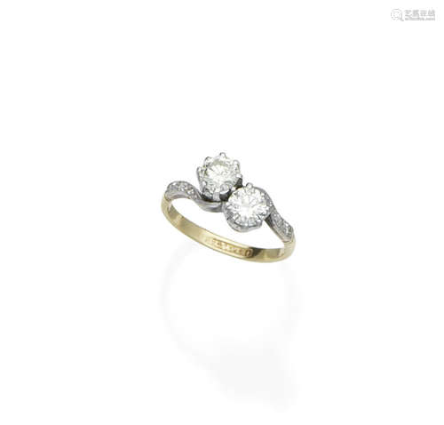 A diamond two-stone ring