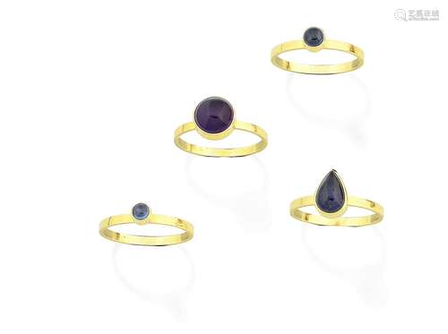 (4) A set of four gem-set stacking rings, Wendy Ramshaw,  2005