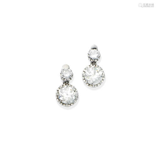 A pair of diamond earrings