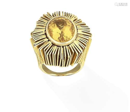 A gold and citrine ring, by David Thomas,  1969