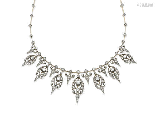 A diamond fringe necklace, circa 1890