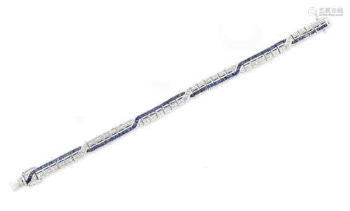 A sapphire and diamond bracelet