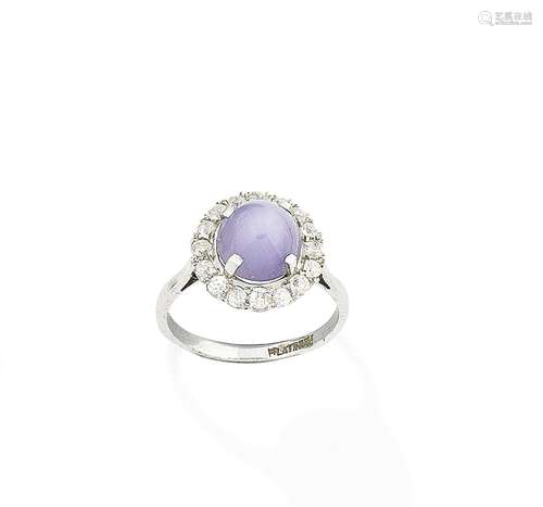 A star sapphire and diamond ring