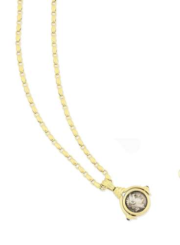 A gem-set coin necklace, by Bulgari