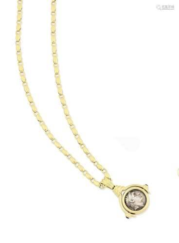 A gem-set coin necklace, by Bulgari