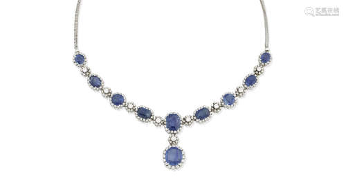 A sapphire and diamond necklace