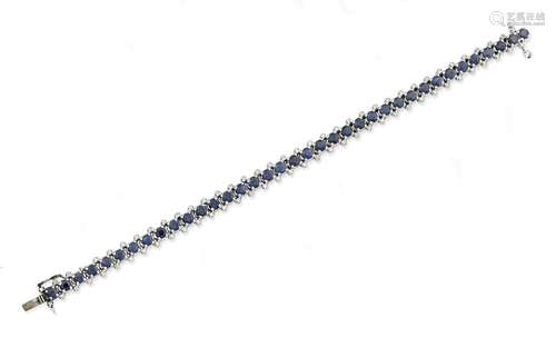 A sapphire and diamond bracelet