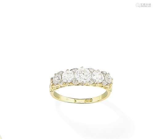 A diamond five-stone ring