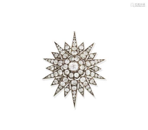 A diamond star pendant,  circa 1890