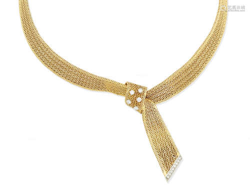 A diamond-set necklace, circa 1960