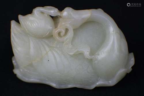 He Tian White Jade Goose of Qing