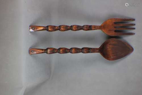 Wood decoration Fork and spone