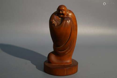 Chinese boxwood Buddha Figure