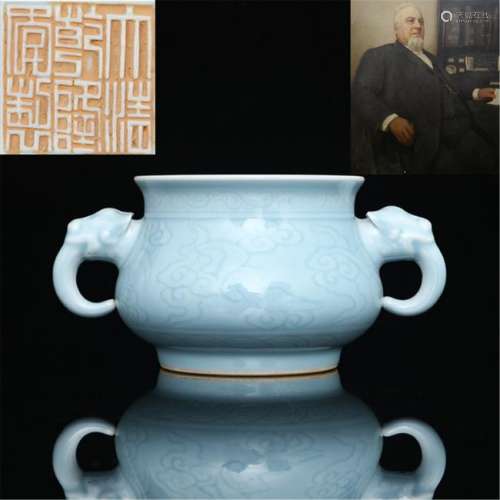 Qing Emperor Qianlong Pink glaze Dark engraved seawater