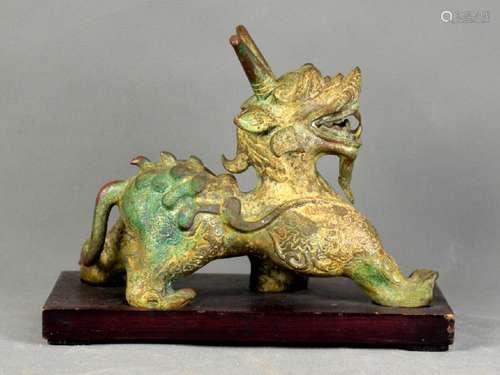 A Carved Bronze Beast of Han Dynasty