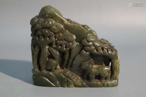 Black Jade Mountain Figurine