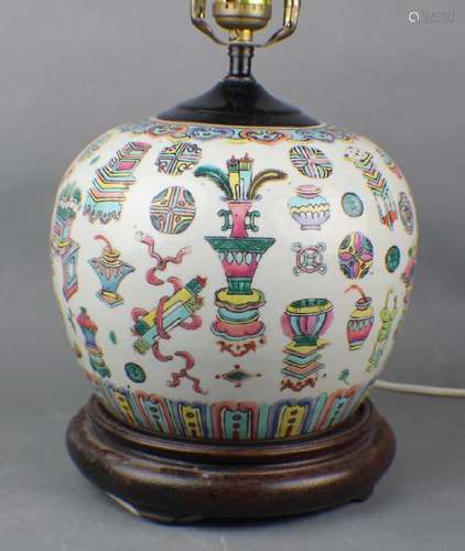 A Famille Rose Vase in Babao Pattern, Qing Dynasty, 8