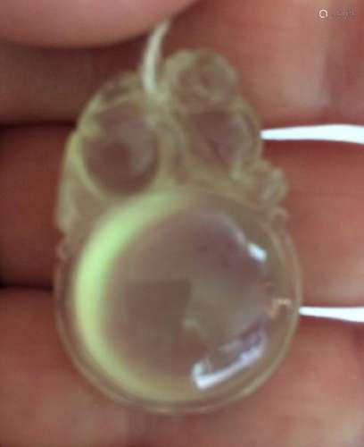 A Natural Jadeite Pendant in happy Pattern, 1 1/4 x