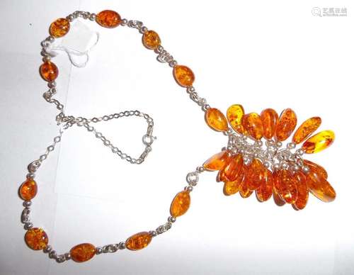 A Natural Amber Necklace,10 1/2