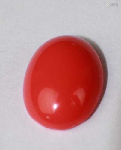 A RED CORAL RING FACE, 5/8