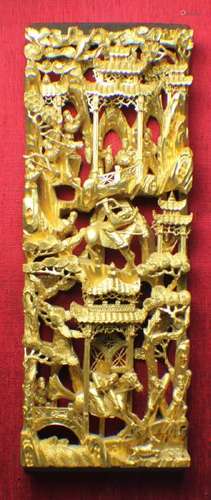 A Gild Open-work Carving Wood Picture