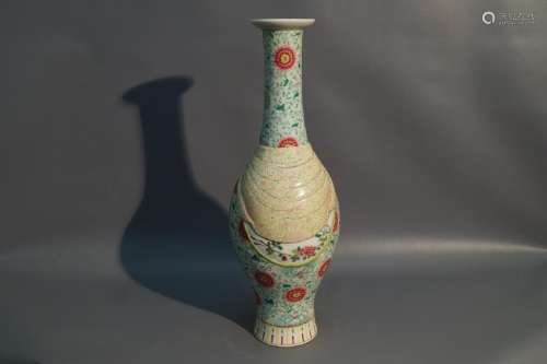 Famille Rose Porcelain Character Figure Vase
