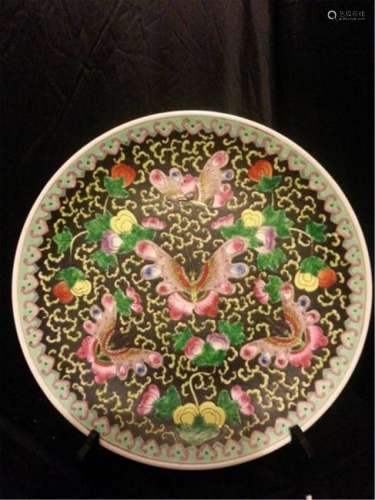 19th Century Chinese Export Rose Medallion VASE PLATE
