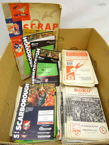 Collection of 60s and later Scarborough football programmes and similar age Scarborough newspaper