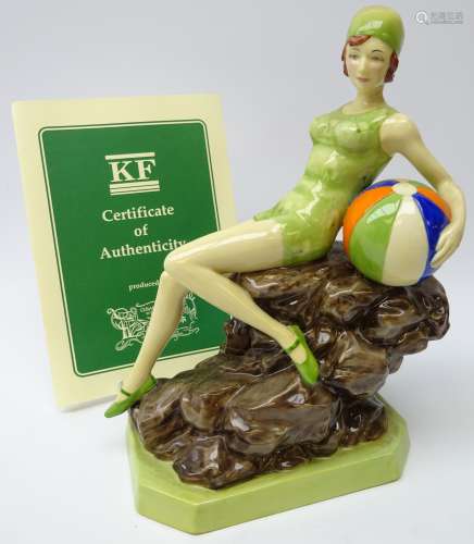 Kevin Francis 'Beach Belle' ceramic model produced by Peggy Davis with certificate, H25.