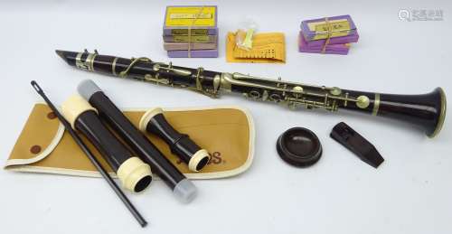 19th century Cocus wood clarinet by S. A Chappell and manufactured by E.