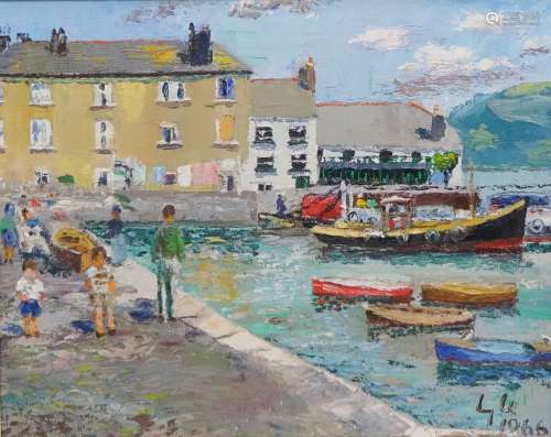 Harbour Scene, 20th century oil on board signed with initials and dated 1966,