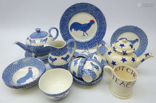 Burleigh Chanticleer pattern tea and dinner set for four, designed by Alice Cotterell,