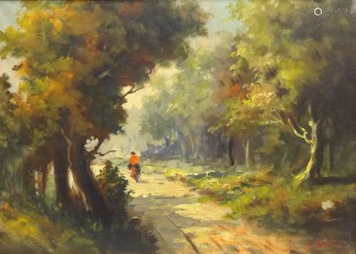Figure Walking in a Wooded Landscape,