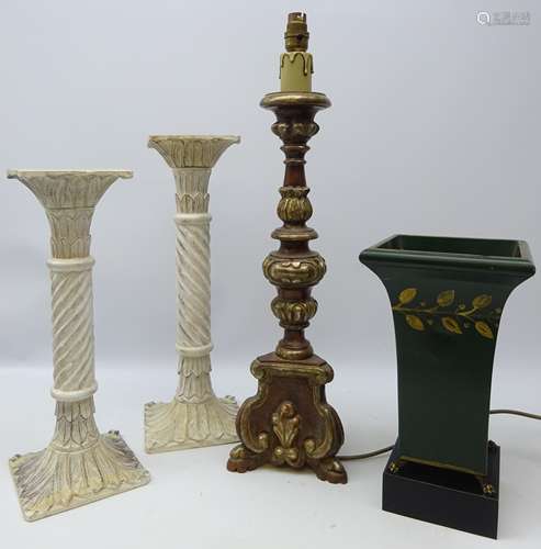 Venetian style giltwood table lamp,