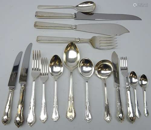 Silver-plated James Dixon & Sons Chesterfield pattern canteen of cutlery,