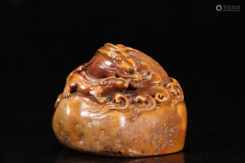 A SHOUSHAN STONE SEAL OF BEAST