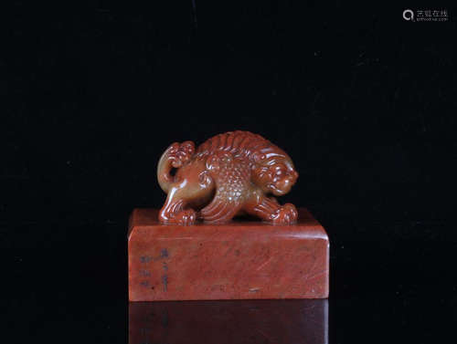 A SHOUSHAN STONE SEAL OF BEAST