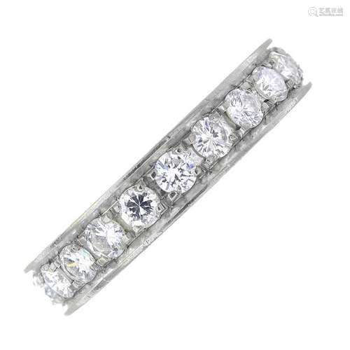 A diamond full eternity ring. Comprising a