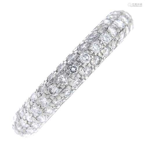 CARTIER - a platinum diamond full eternity ring.