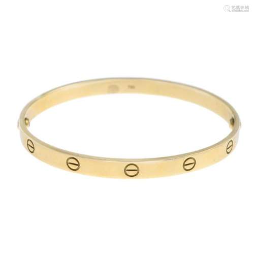 CARTIER - an 18ct gold 'Love' bangle. The polished